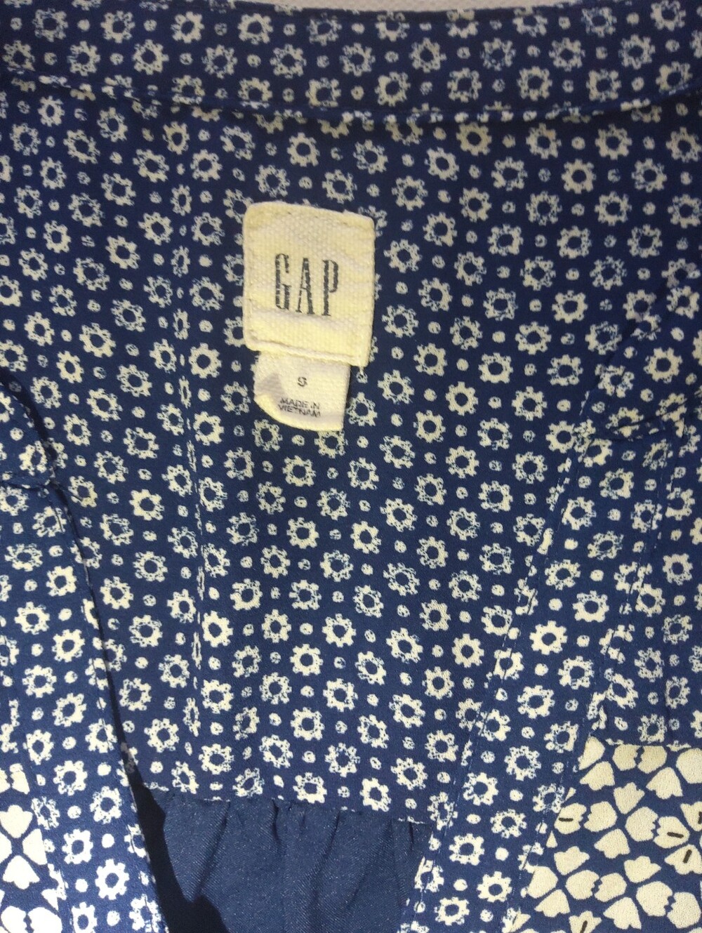 Gap Midi Dress Womens Size Small Blue White Geometric Coastal Casual Indie Boho - Picture 4 of 8